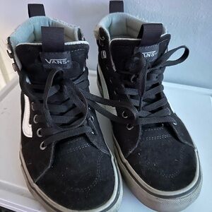 Vans Kids Black and White High-Top Sneakers